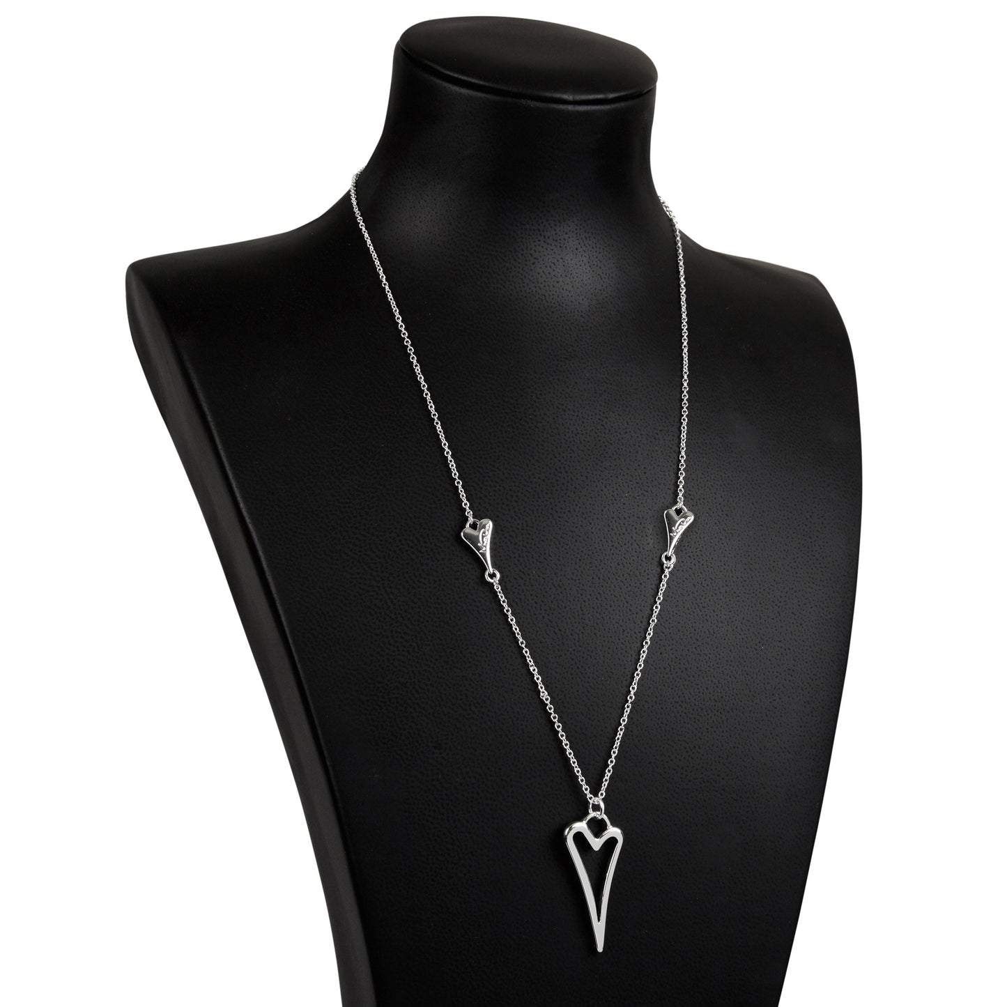 Silver plated Necklace with hollow heart pendant - ScentiMelti Home Fragrance, Beauty & Gifts UK