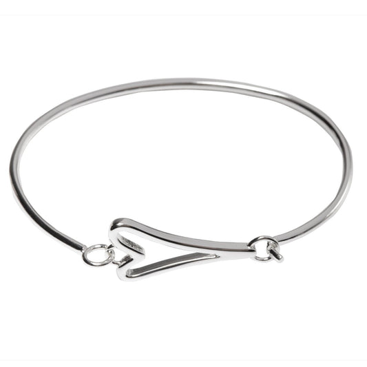 Bracelet silver cuff with hollow heart clasp - ScentiMelti Home Fragrance, Beauty & Gifts UK