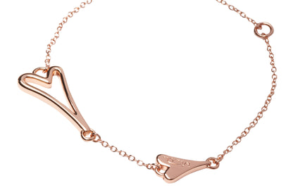 Rose gold plated bracelet with hollow heart - ScentiMelti Home Fragrance, Beauty & Gifts UK