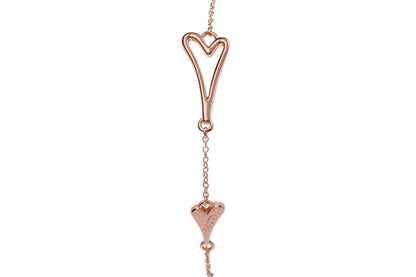 Rose gold plated bracelet with hollow heart - ScentiMelti Home Fragrance, Beauty & Gifts UK