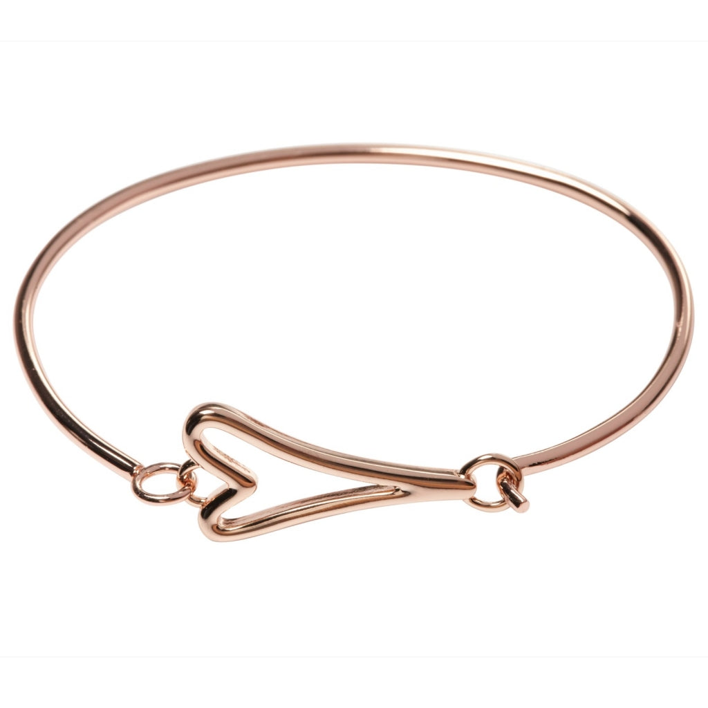 Bracelet rosegold cuff with hollow heart clasp - ScentiMelti Home Fragrance, Beauty & Gifts UK