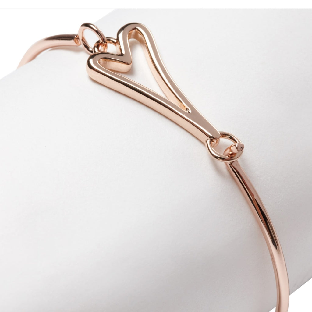 Bracelet rosegold cuff with hollow heart clasp - ScentiMelti Home Fragrance, Beauty & Gifts UK