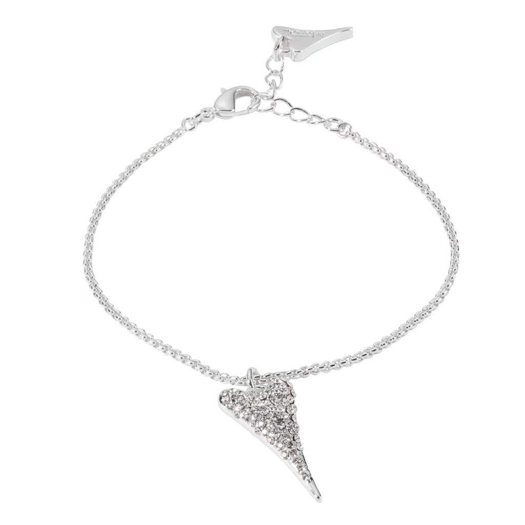 Bracelet silver hearts chain with diamante heart pendant - ScentiMelti Home Fragrance, Beauty & Gifts UK