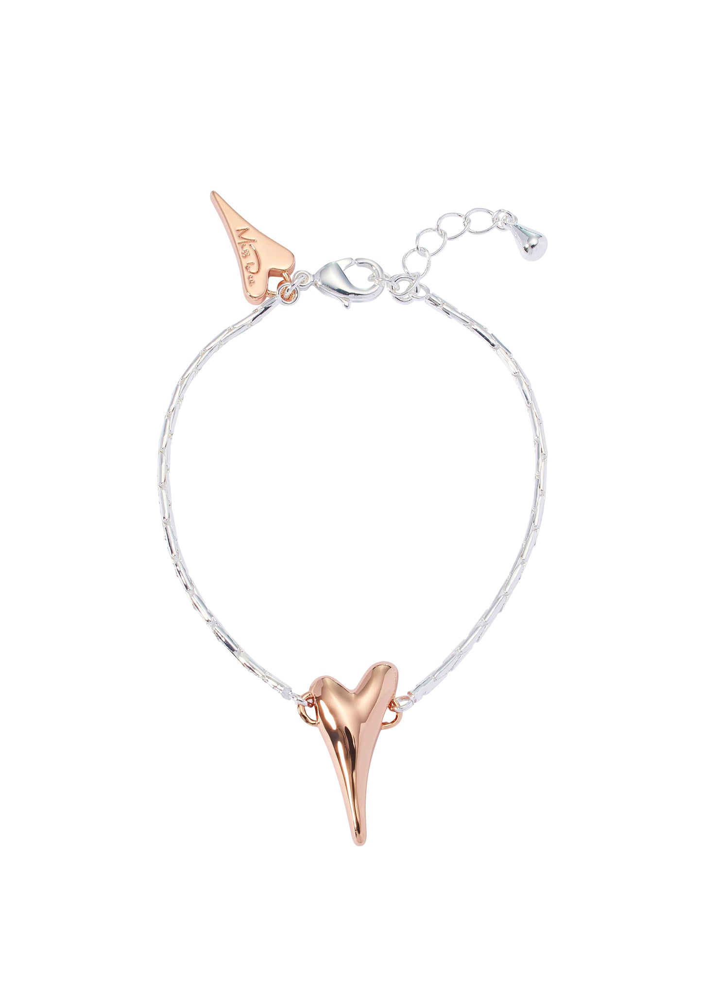 Bracelet Silver Chain/Rose Gold Heart pendant - ScentiMelti Home Fragrance, Beauty & Gifts UK