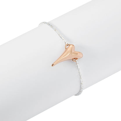 Bracelet Silver Chain/Rose Gold Heart pendant - ScentiMelti Home Fragrance, Beauty & Gifts UK