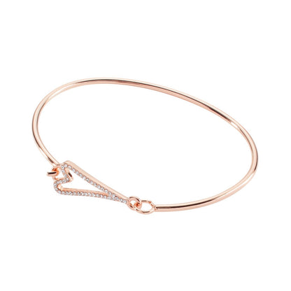 Bracelet Rose Gold cuff with a diamante hollow heart - ScentiMelti Home Fragrance, Beauty & Gifts UK