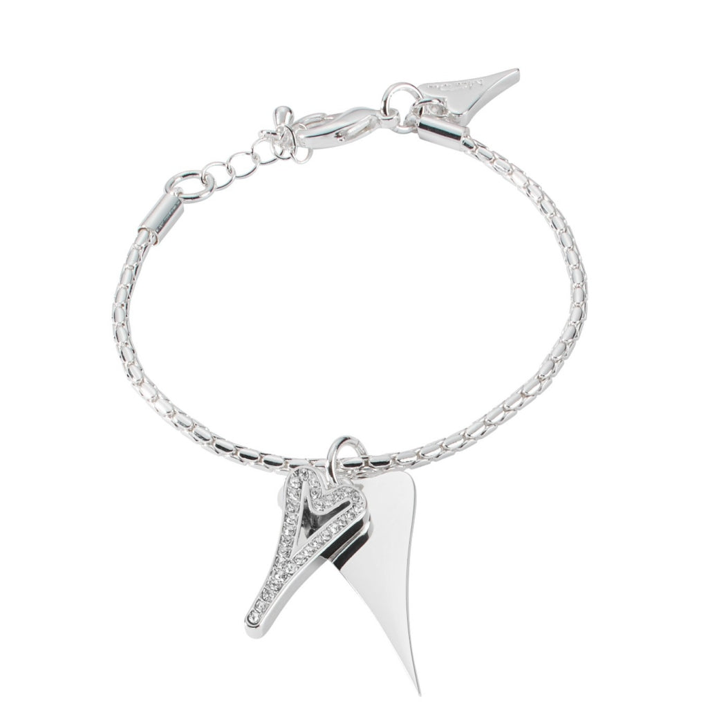 Bracelet Silver chain with solid & diamante hearts - ScentiMelti Home Fragrance, Beauty & Gifts UK