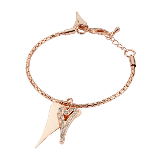 Bracelet Rosegold chain with solid & diamante hearts - ScentiMelti Home Fragrance, Beauty & Gifts UK