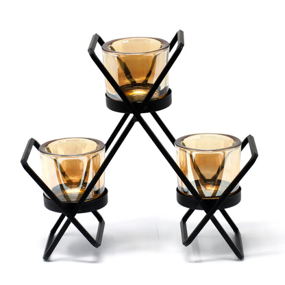 Centrepiece Iron Votive Candle Holder - 3 Cup Triangle - ScentiMelti  Centrepiece Iron Votive Candle Holder - 3 Cup Triangle