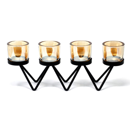 Centrepiece Iron Votive Candle Holder - 4 Cup Zig Zag - ScentiMelti  Centrepiece Iron Votive Candle Holder - 4 Cup Zig Zag