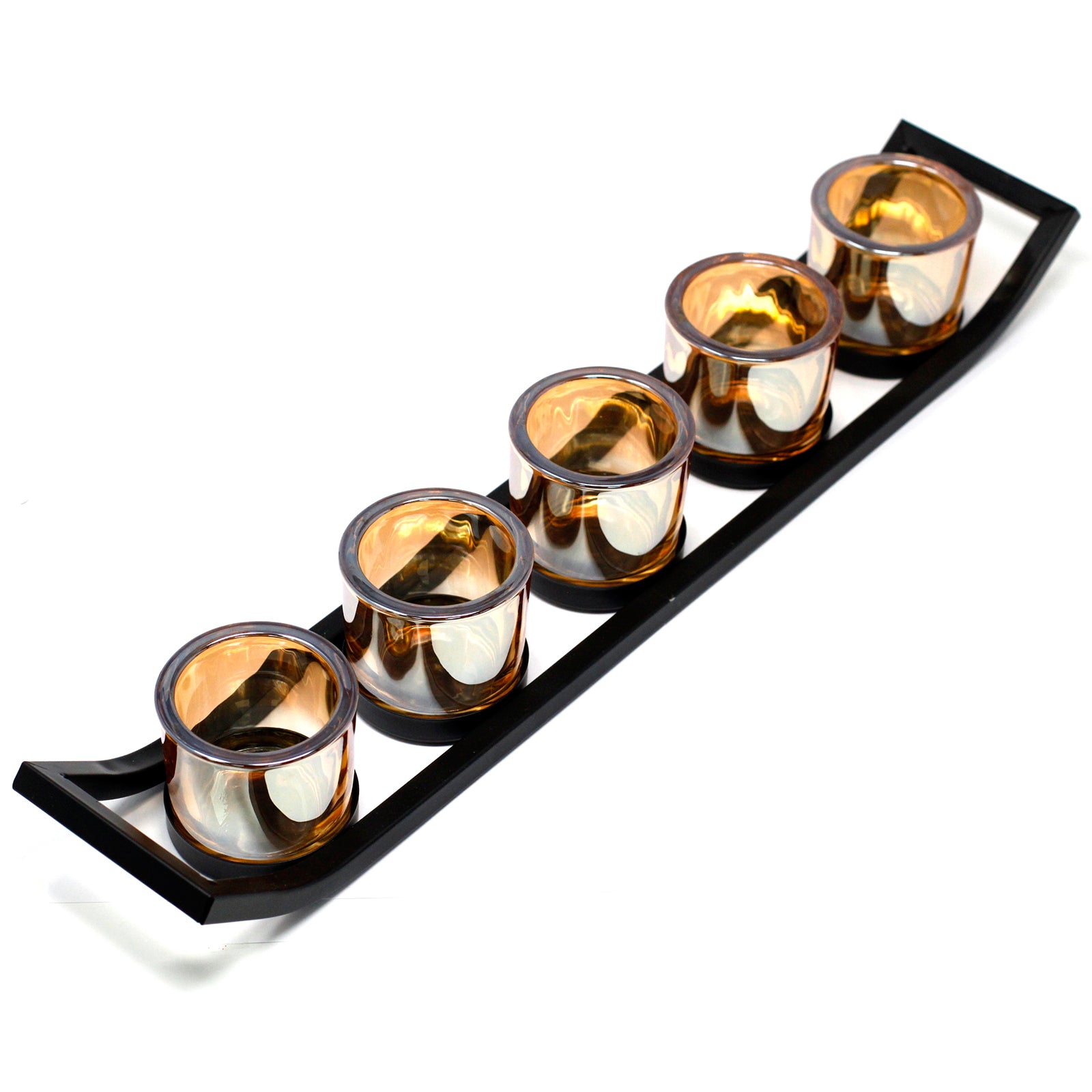 Centrepiece Iron Votive Candle Holder - 5 Cup Ledge - ScentiMelti  Centrepiece Iron Votive Candle Holder - 5 Cup Ledge