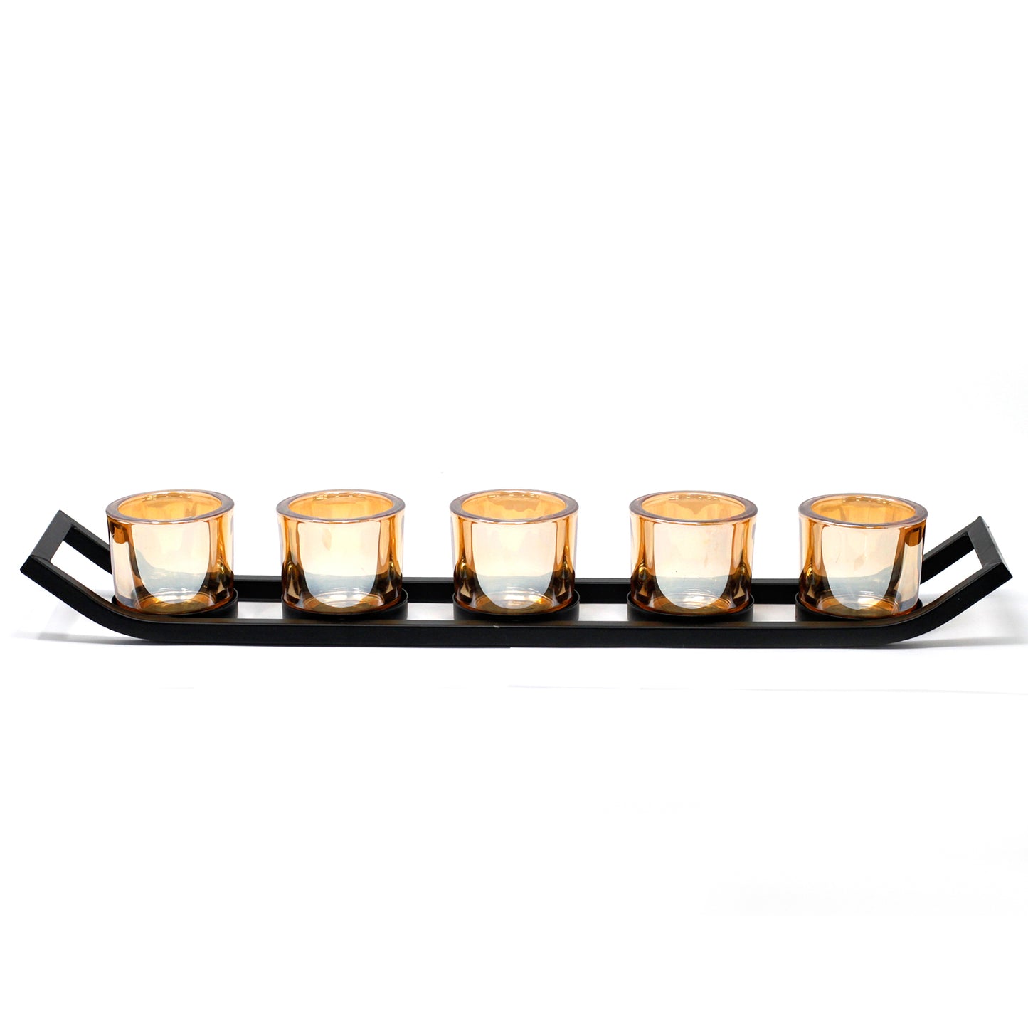 Centrepiece Iron Votive Candle Holder - 5 Cup Ledge - ScentiMelti  Centrepiece Iron Votive Candle Holder - 5 Cup Ledge