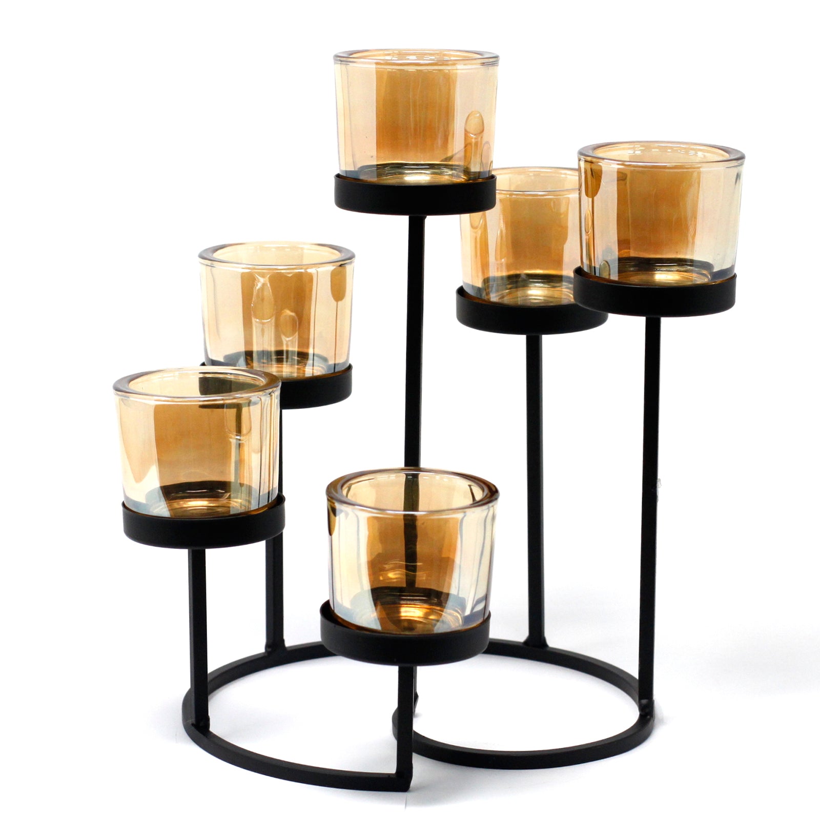 Centrepiece Iron Votive Candle Holder - 6 Cup Circule Tree - ScentiMelti  Centrepiece Iron Votive Candle Holder - 6 Cup Circule Tree