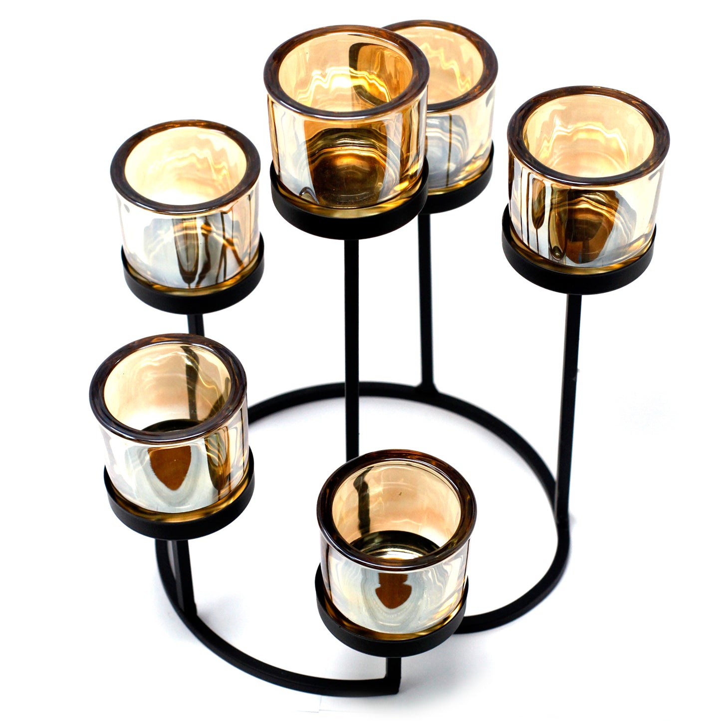 Centrepiece Iron Votive Candle Holder - 6 Cup Circule Tree - ScentiMelti  Centrepiece Iron Votive Candle Holder - 6 Cup Circule Tree