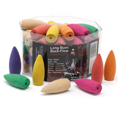 Long Backflow Incense Cones - Assorted Fragrances - 30 mins Burning time - ScentiMelti  Long Backflow Incense Cones - Assorted Fragrances - 30 mins Burning time