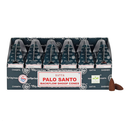 Satya Backflow Dhoop Cones - Palo Santo (24pcs) - ScentiMelti  Satya Backflow Dhoop Cones - Palo Santo (24pcs)