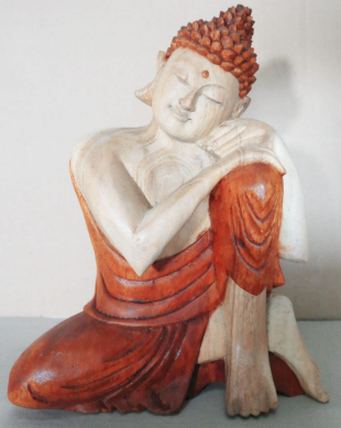 Hand Carved Buddha Statue - 25cm Thinking - ScentiMelti  Hand Carved Buddha Statue - 25cm Thinking