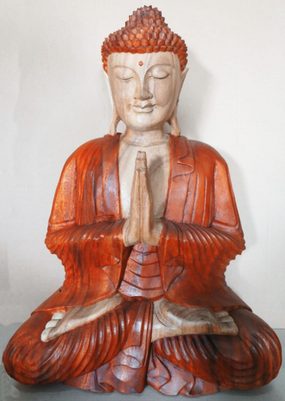 Hand Carved Buddha Statue - 60cm Welcome - ScentiMelti  Hand Carved Buddha Statue - 60cm Welcome