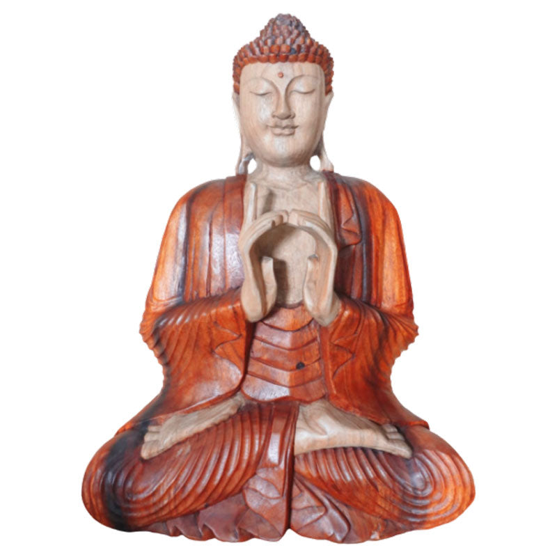 Hand Carved Buddha Statue - 60cm Two Hands - ScentiMelti  Hand Carved Buddha Statue - 60cm Two Hands