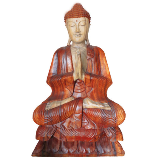 Hand Carved Buddha Statue - 80cm Welcome - ScentiMelti  Hand Carved Buddha Statue - 80cm Welcome