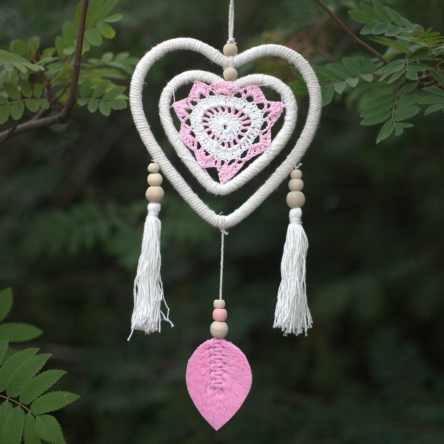 Dream Catcher - Medium Pink Heart in Heart - ScentiMelti  Dream Catcher - Medium Pink Heart in Heart