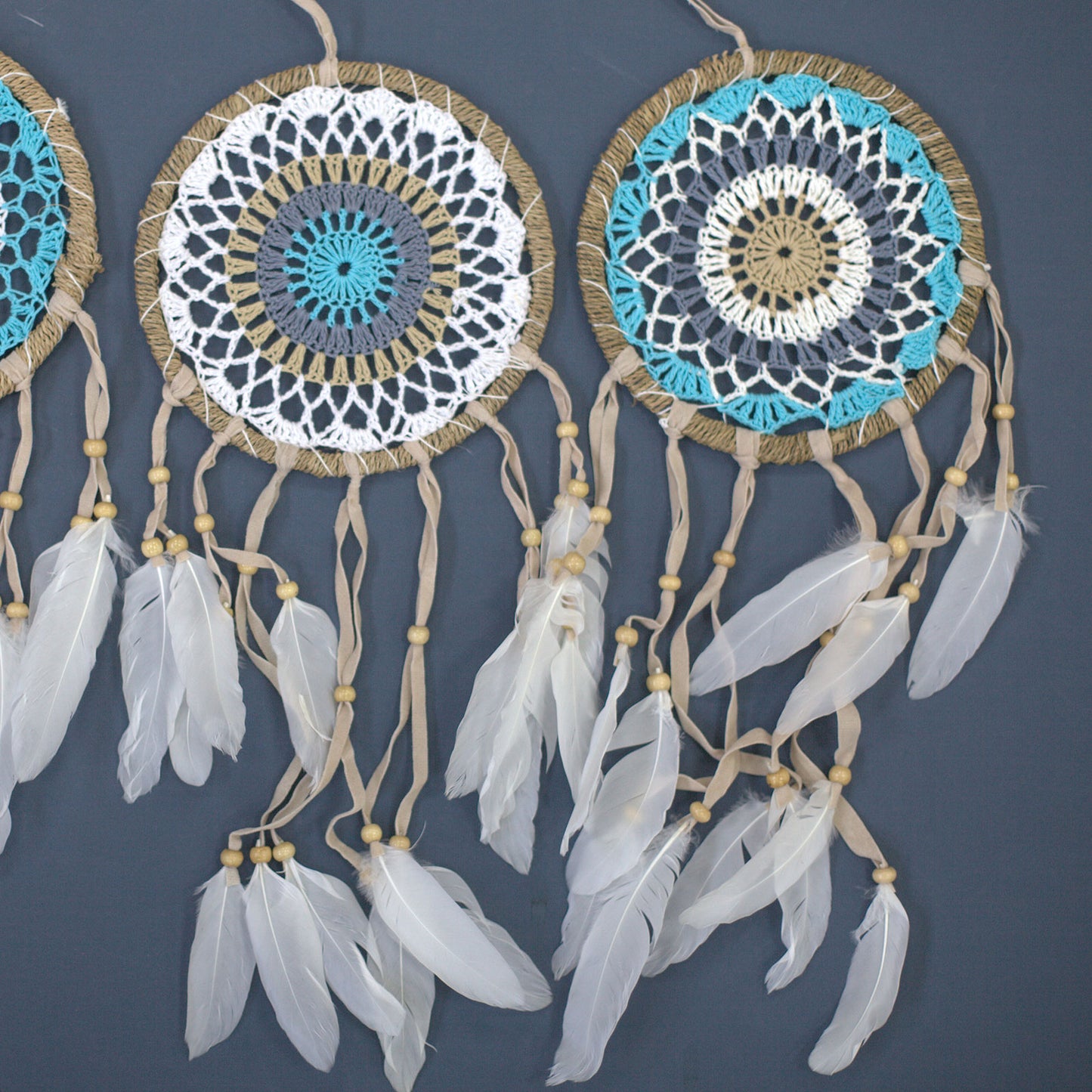 Pastel Blue Macramé Dream Catcher 16cm (asst colours) - ScentiMelti  Pastel Blue Macramé Dream Catcher 16cm (asst colours)