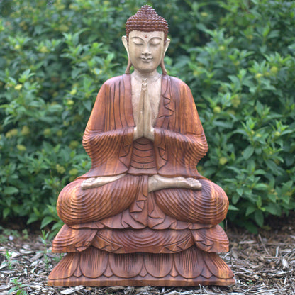 Hand Carved Buddha Statue - 80cm Welcome - ScentiMelti  Hand Carved Buddha Statue - 80cm Welcome