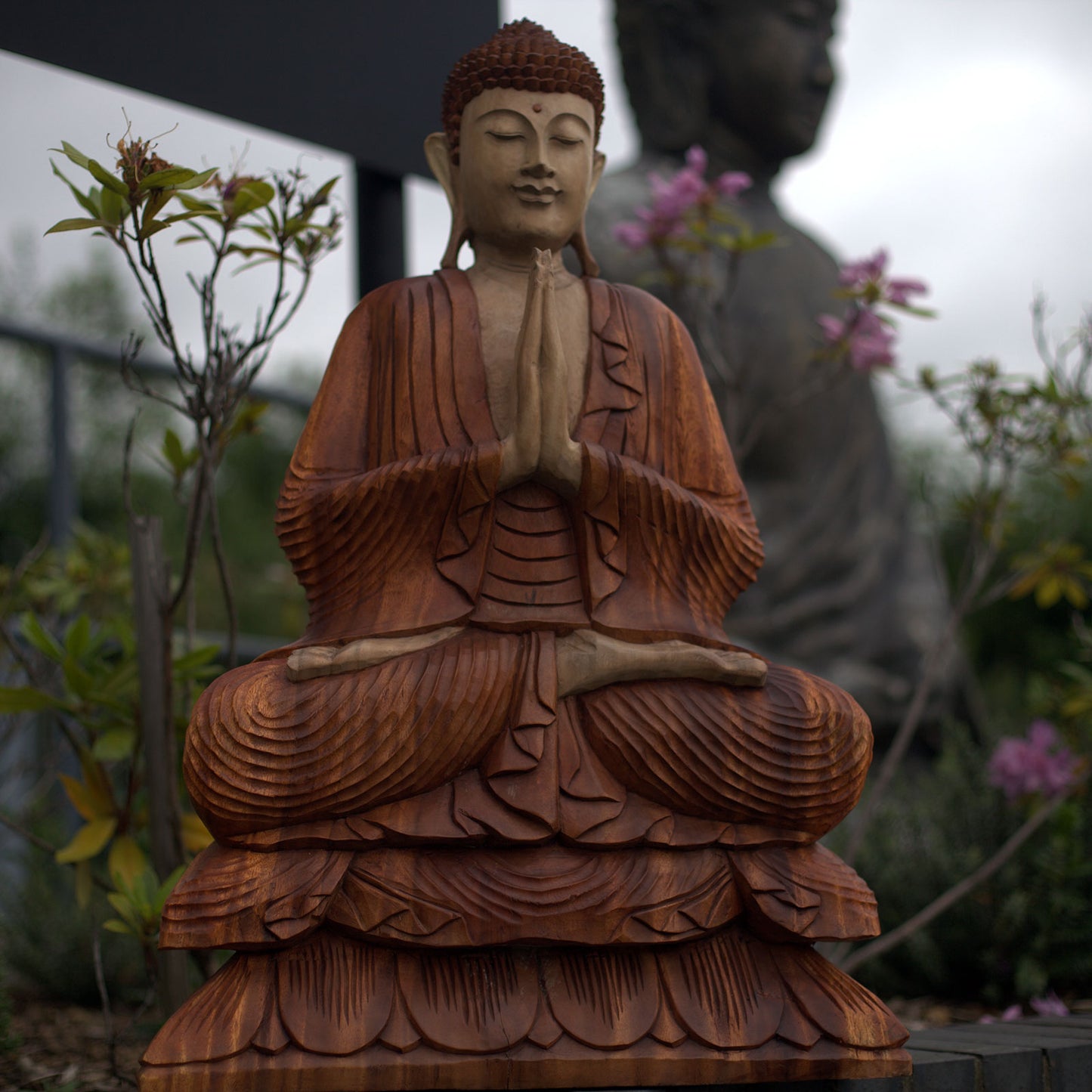 Hand Carved Buddha Statue - 80cm Welcome - ScentiMelti  Hand Carved Buddha Statue - 80cm Welcome