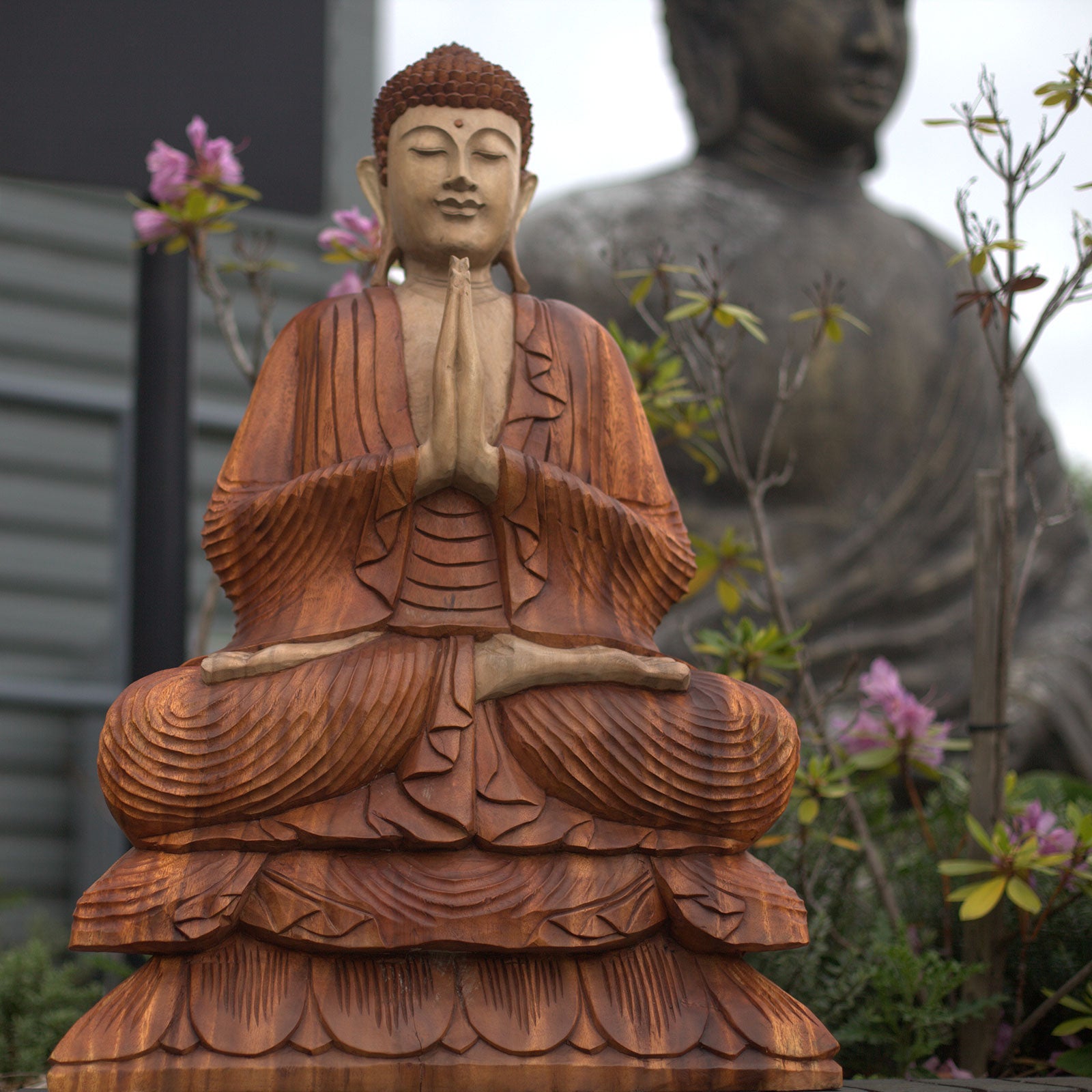 Hand Carved Buddha Statue - 80cm Welcome - ScentiMelti  Hand Carved Buddha Statue - 80cm Welcome