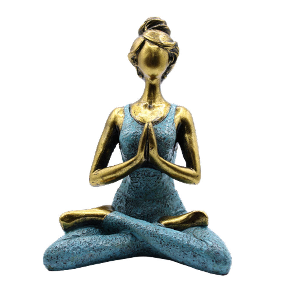 Yoga Lady Figure -  Bronze & Turqoise 24cm - ScentiMelti  Yoga Lady Figure -  Bronze & Turqoise 24cm