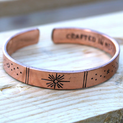 Inspiration Bracelet - Copper Snrise, Galaxy, Stars, Earth - ScentiMelti  Inspiration Bracelet - Copper Snrise, Galaxy, Stars, Earth