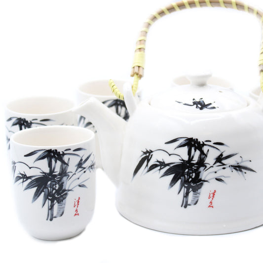 Herbal Teapot Set - White Stone Oriental - ScentiMelti  Herbal Teapot Set - White Stone Oriental