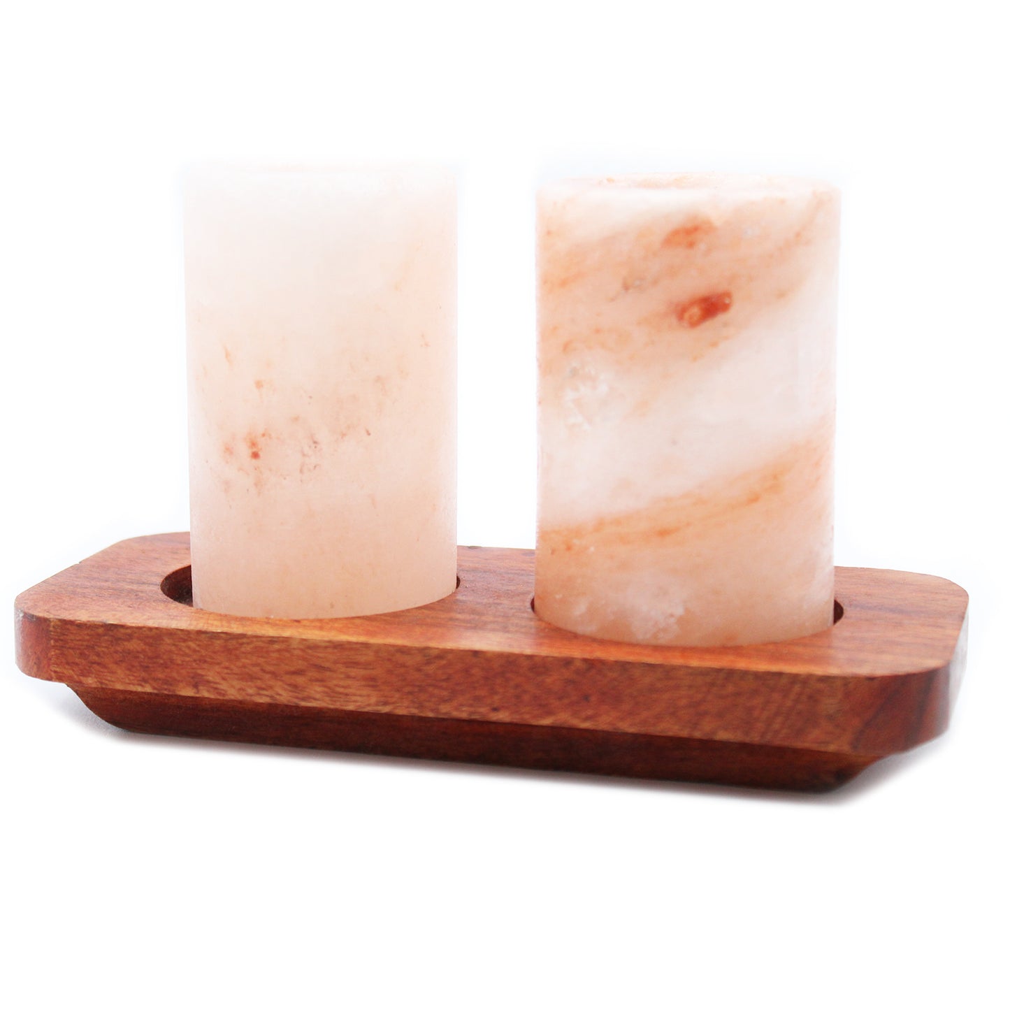 Set of 2 Himalayan Salt Shot Glasses & Wood Serving Stand - ScentiMelti  Set of 2 Himalayan Salt Shot Glasses & Wood Serving Stand