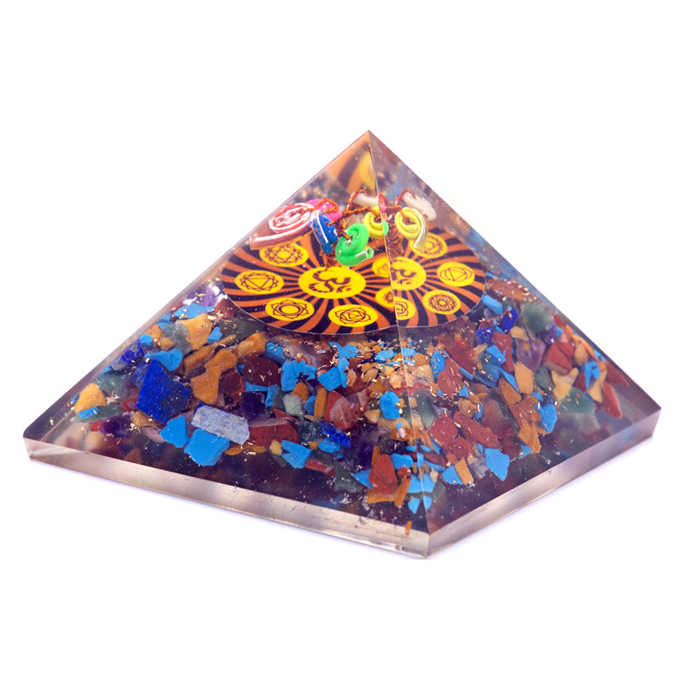 Orgonite Pyramid - Om Chakra - 70 mm - ScentiMelti  Orgonite Pyramid - Om Chakra - 70 mm