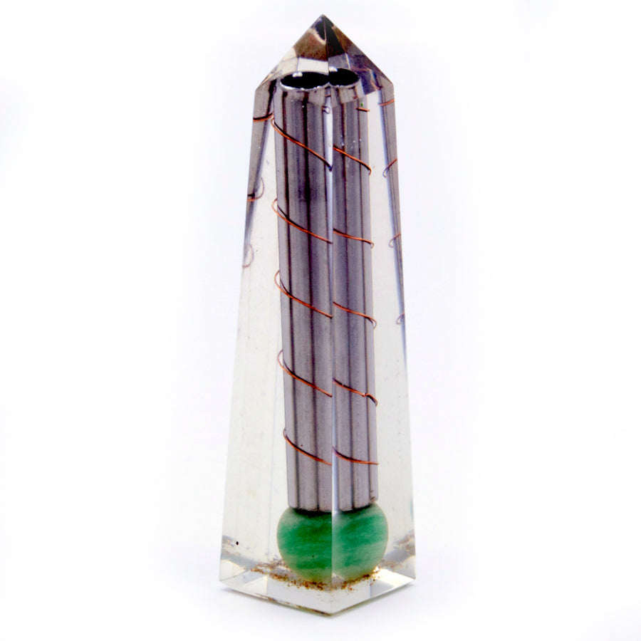 Orgonite Obelisk Power Point Green Aventurine - 110x30 mm - ScentiMelti  Orgonite Obelisk Power Point Green Aventurine - 110x30 mm