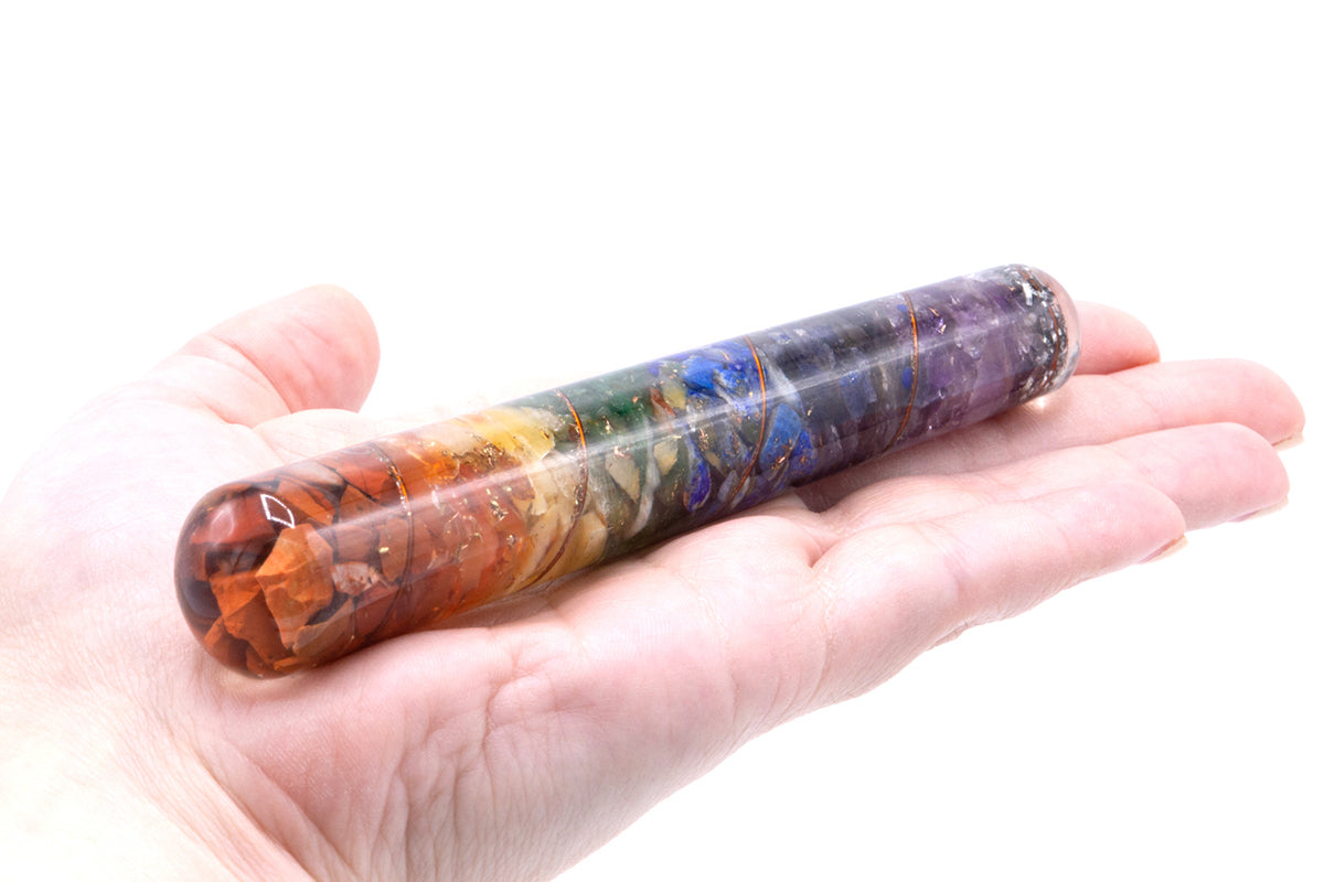 Orgonite Chackra and Copper Healing Wand - 140 x 30 mm - ScentiMelti  Orgonite Chackra and Copper Healing Wand - 140 x 30 mm