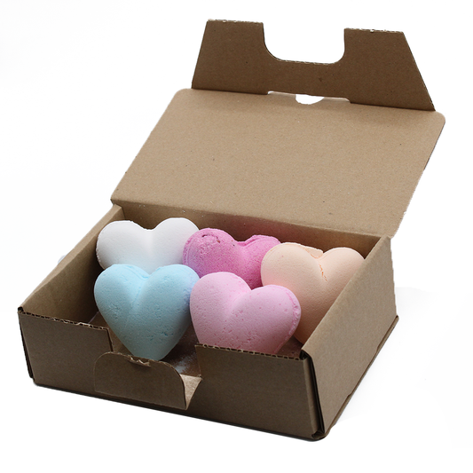 Set of 6 mixed Love Heart Bath Bombs 70g - ScentiMelti  Set of 6 mixed Love Heart Bath Bombs 70g