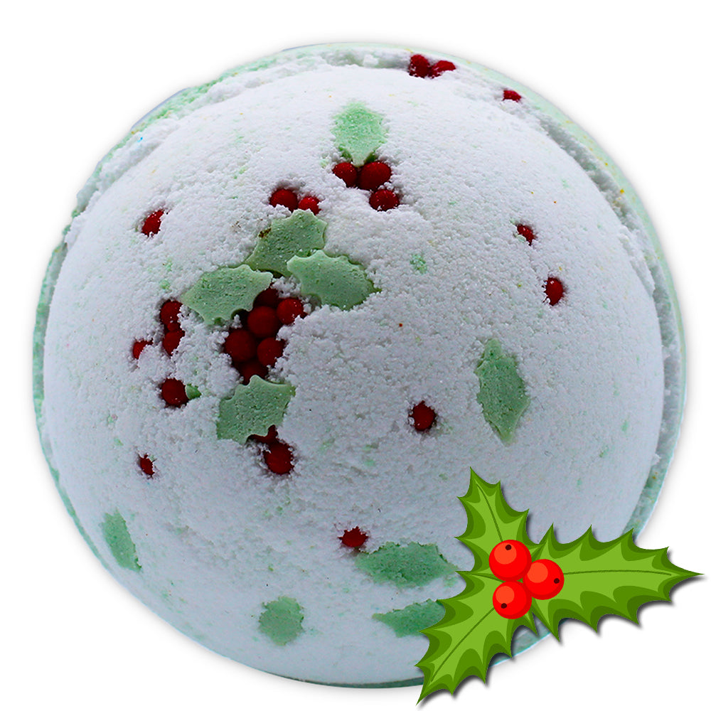 Christmas Bath Bomb - Holly Berry & Mistletoe - ScentiMelti  Christmas Bath Bomb - Holly Berry & Mistletoe