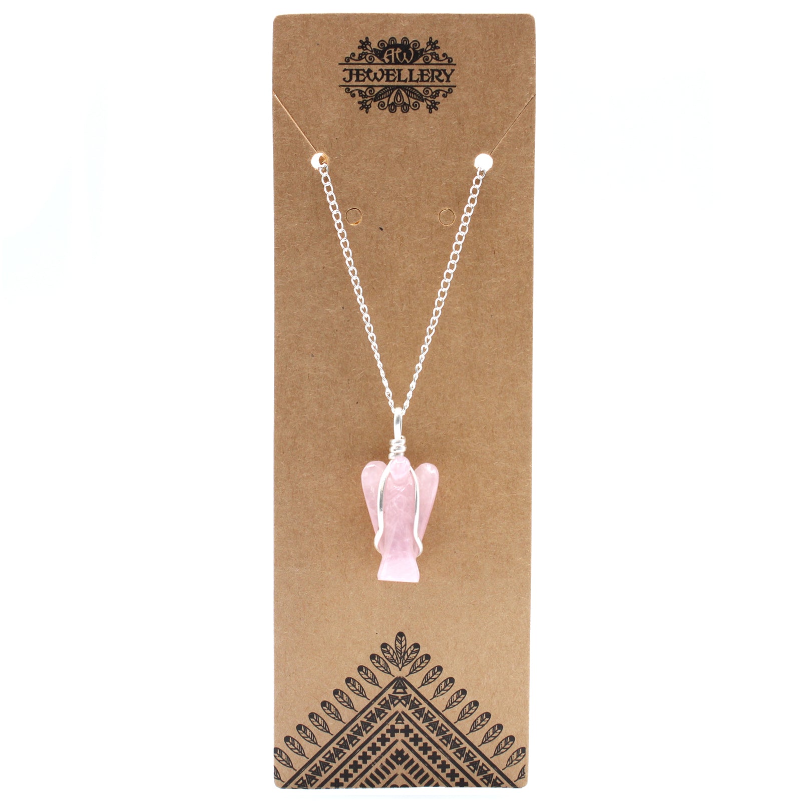 Gemstone Guardian Angel Pendant - Rose Quartz - ScentiMelti  Gemstone Guardian Angel Pendant - Rose Quartz