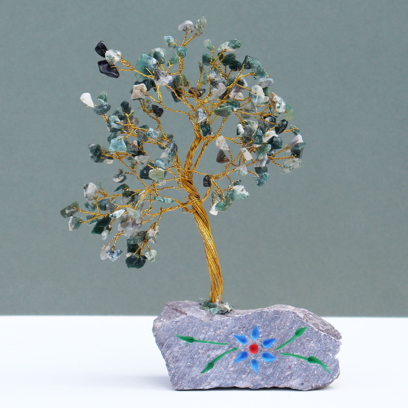 Gemstone Tree - Moss Agate - 160 Stone - ScentiMelti  Gemstone Tree - Moss Agate - 160 Stone