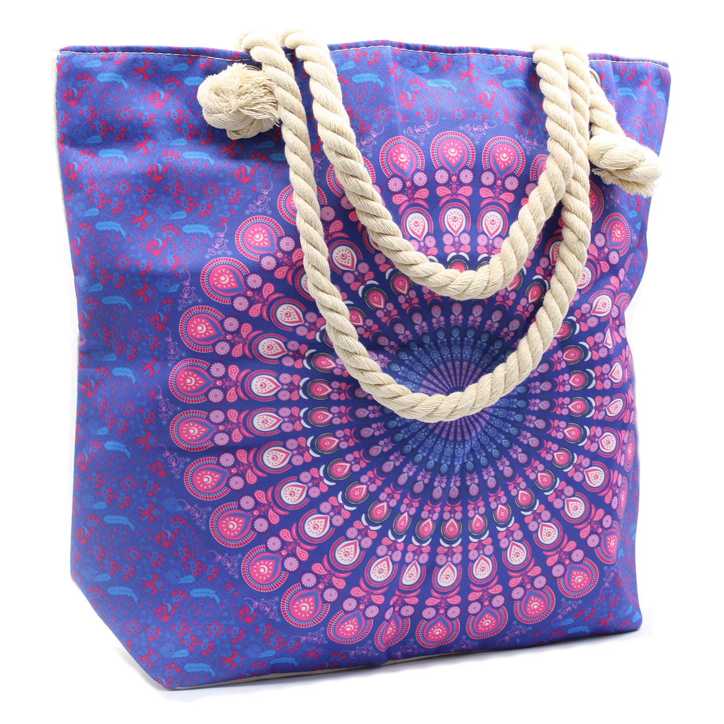 Rope Handle Mandela Bag - Purple Blue - ScentiMelti  Rope Handle Mandela Bag - Purple Blue