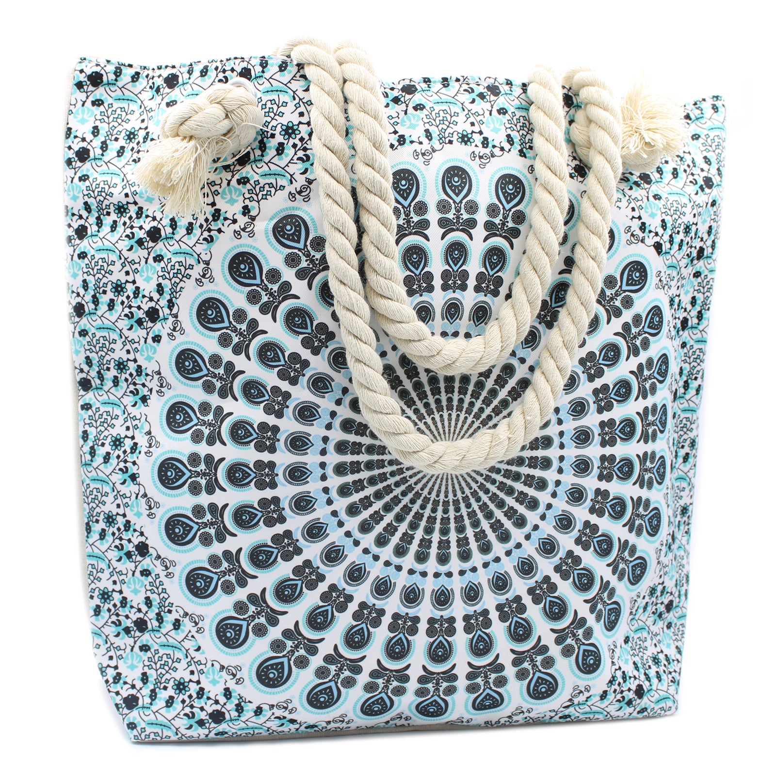 Rope Handle Mandela Bag - Sky Blue - ScentiMelti  Rope Handle Mandela Bag - Sky Blue