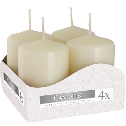 Set of 4 Pillar Candles  40x60mm - Ivory - ScentiMelti  Set of 4 Pillar Candles  40x60mm - Ivory