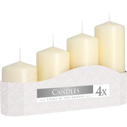 Set of 4 Pillar Candles  50mm (11/16/22/33H) - Ivory - ScentiMelti  Set of 4 Pillar Candles  50mm (11/16/22/33H) - Ivory