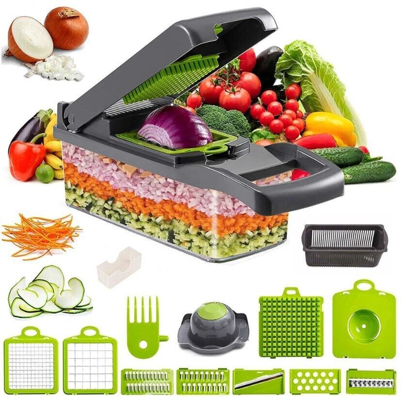 16-in-1 Vegetable Chopper | Salad Fruit Vegetable Food Chopper Slicer Peeler - ScentiMelti Home Fragrance, Beauty & Gifts UK