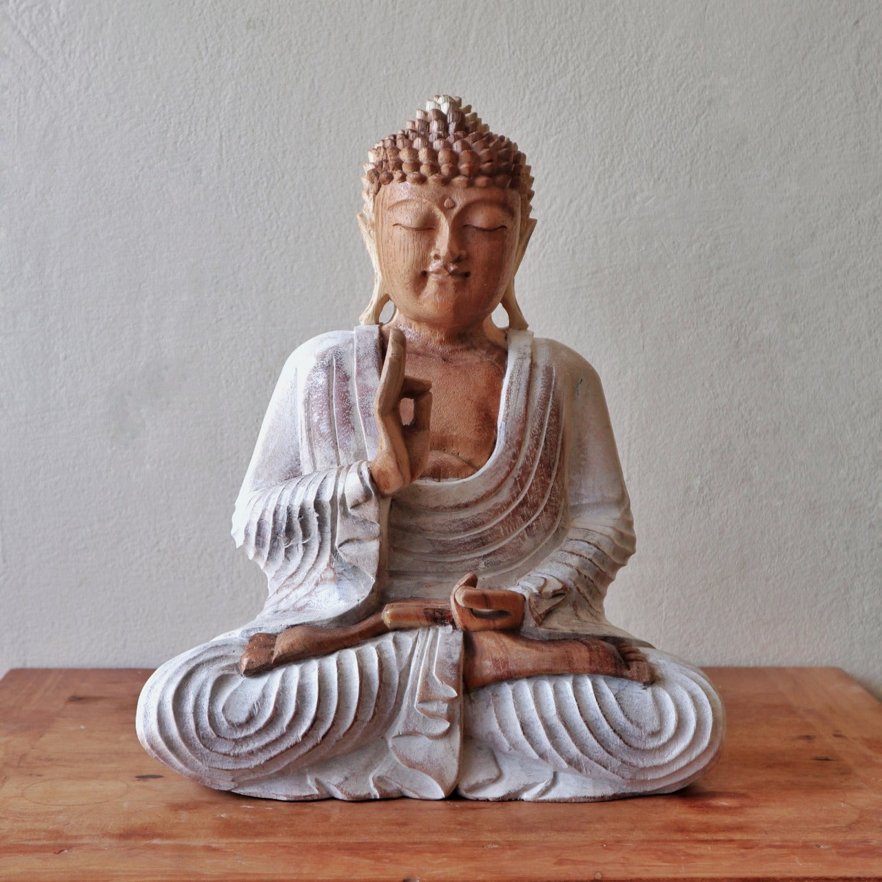 Buddha Statue Whitewash - 30cm Teaching Transmission - ScentiMelti  Buddha Statue Whitewash - 30cm Teaching Transmission