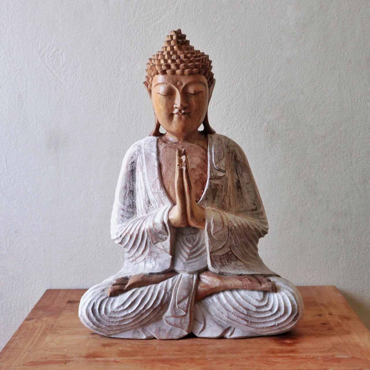 Buddha Statue Whitewash - 40cm Welcome - ScentiMelti  Buddha Statue Whitewash - 40cm Welcome