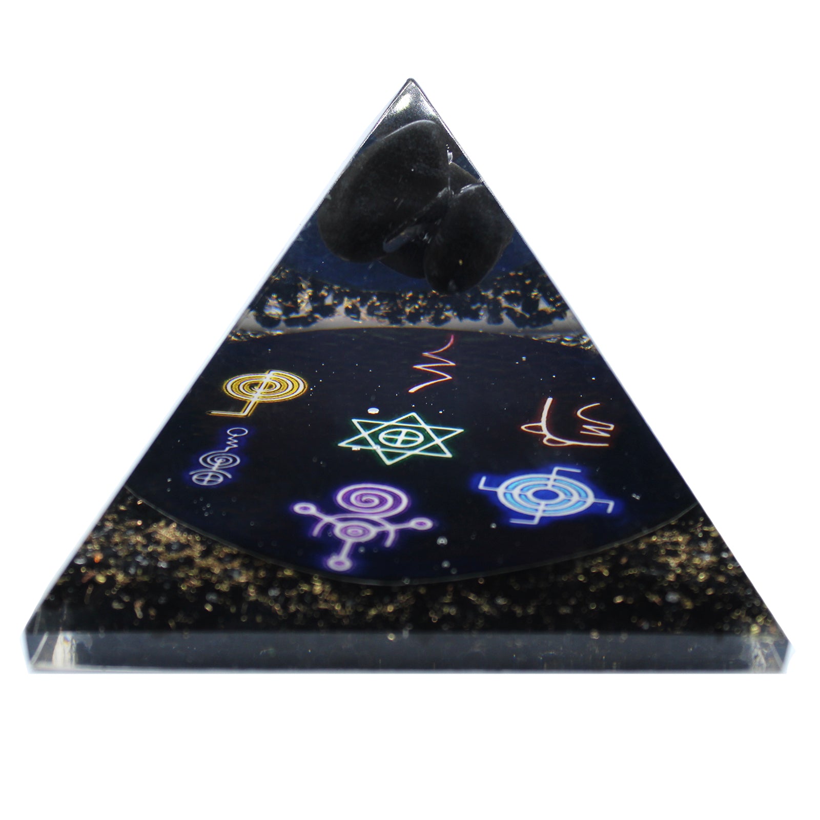 Orgonite Pyramid - Midnight Reiki - 90mm - ScentiMelti  Orgonite Pyramid - Midnight Reiki - 90mm