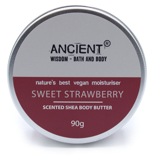 Scented Shea Body Butter 90g - Sweet Strawberry - ScentiMelti  Scented Shea Body Butter 90g - Sweet Strawberry