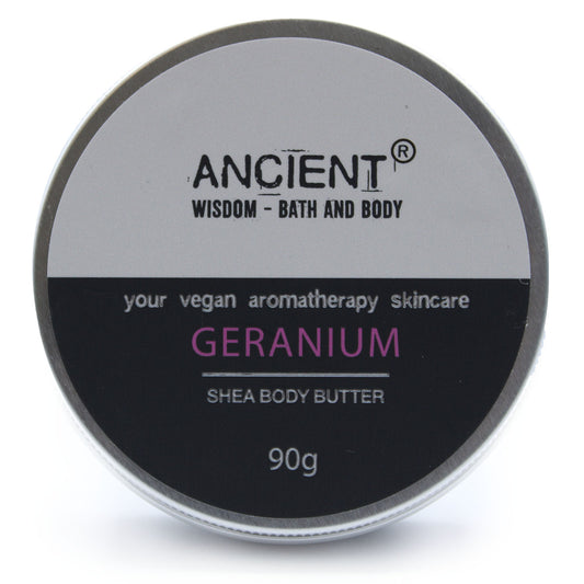 Aromatherapy Shea Body Butter 90g - Geranium - ScentiMelti  Aromatherapy Shea Body Butter 90g - Geranium